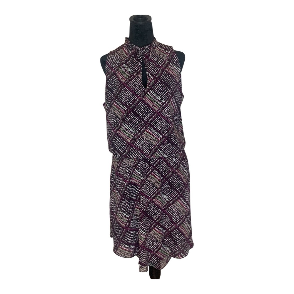 White House Black Market Women's Sleeveless Dress Geometric Print Size Lg103
